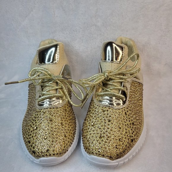 Pazzle Gold Bling Fashion Sneakers - Picture 3 of 6